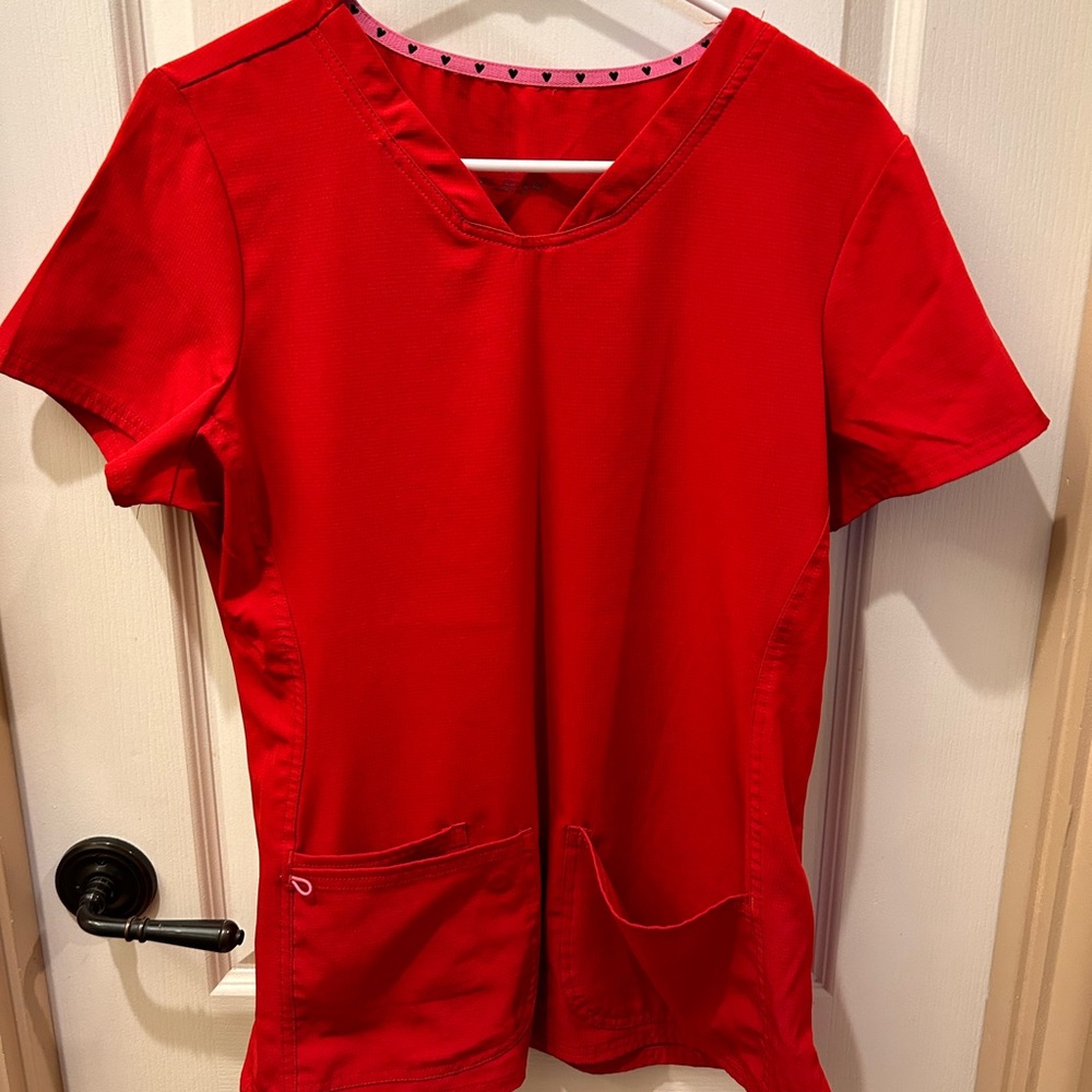 HeartSoul Red Scrub Top Women’s Size M